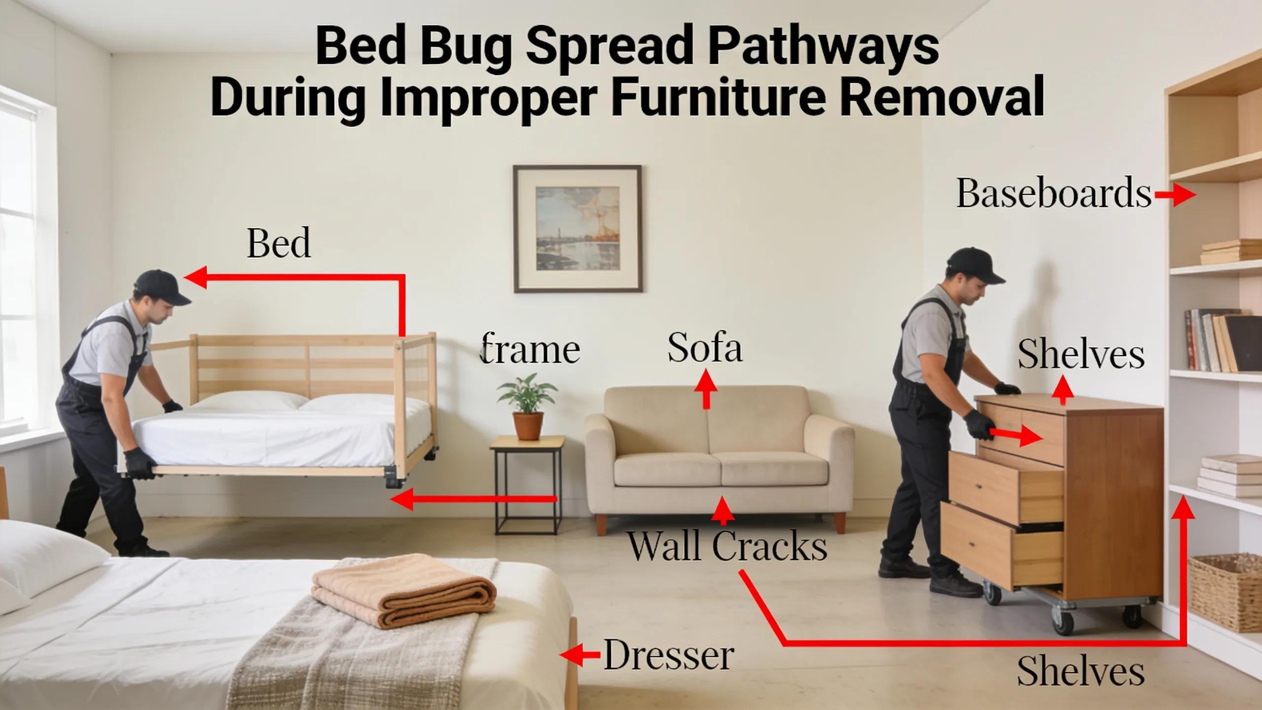 Eco-Friendly Ways to Dispose of Bed Bug Furniture 1 Illustration of pathways through which bed bugs can spread