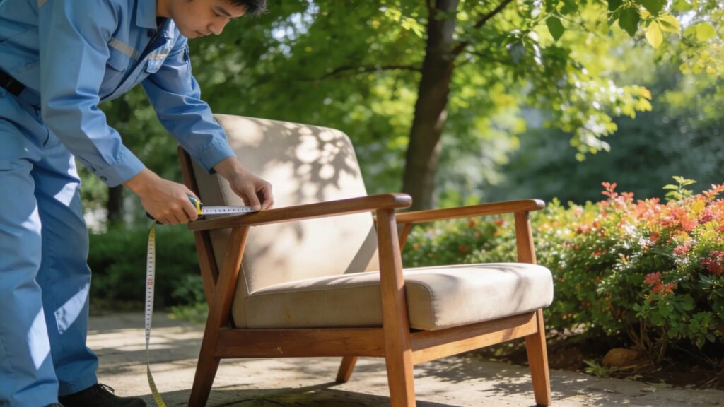 Eco-friendly bed bug furniture removal worker in a natural outdoor setting