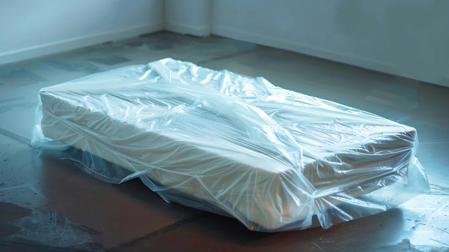 mattress wrapped in plastic