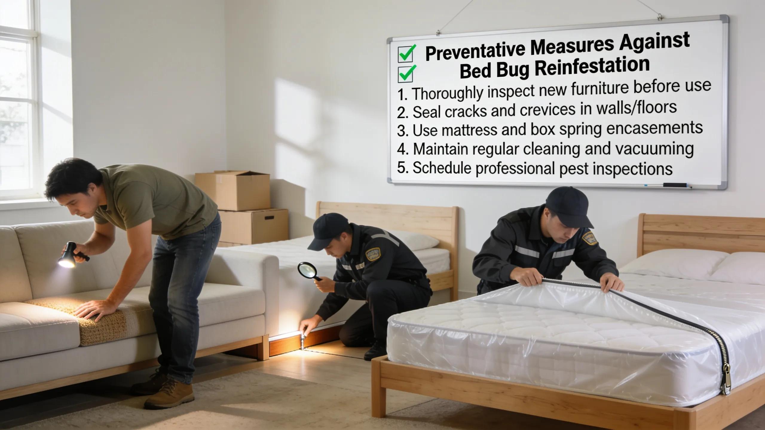 Checklist of preventive measures for avoiding bed bug reinfestation in new furniture