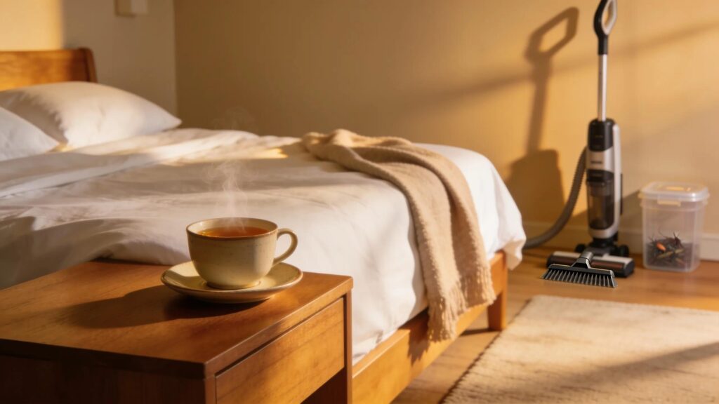 Cozy and clean bedroom environment highlighting affordable bed bug removal methods