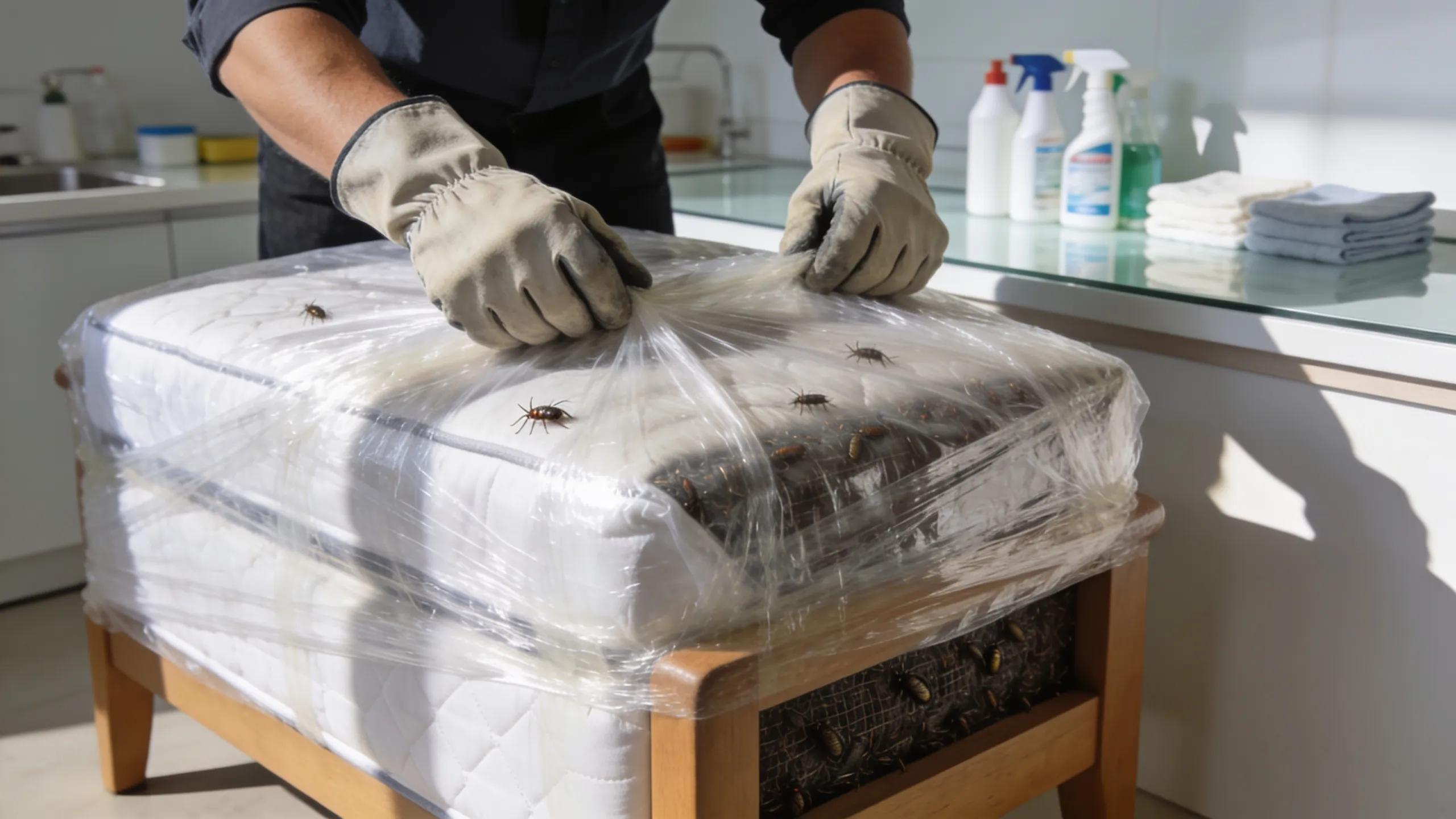 Careful encapsulation of bed bug-infested furniture for safe removal