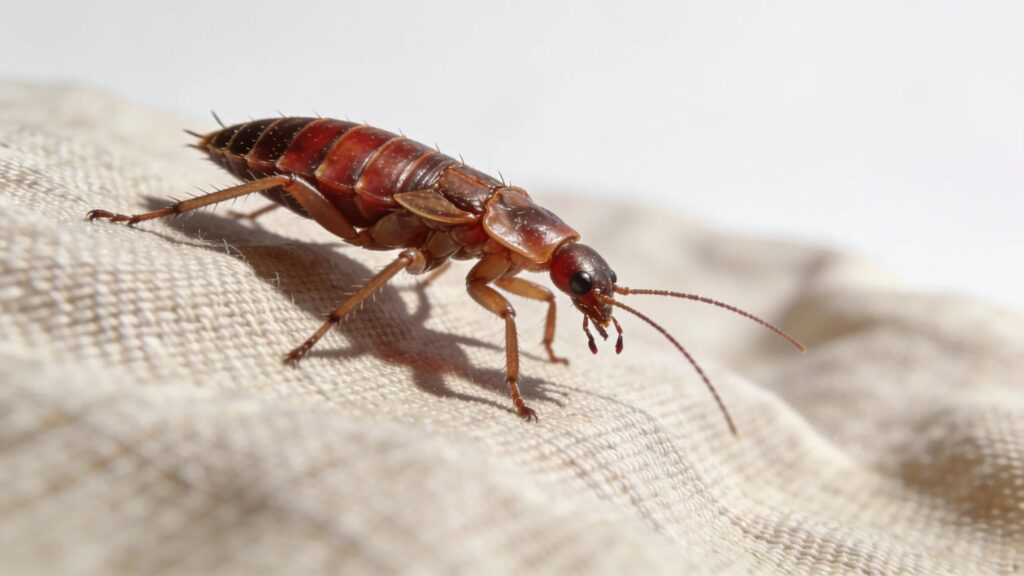 Detailed close-up of a bed bug on fabric, highlighting the urgency of bed bug removal